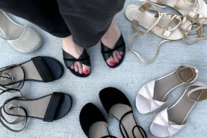 Assorted barefoot dress shoes and sandals