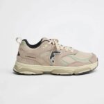 Beige wide toe box sneakers, product photo