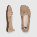 Beige barefoot ballet flats, product photo